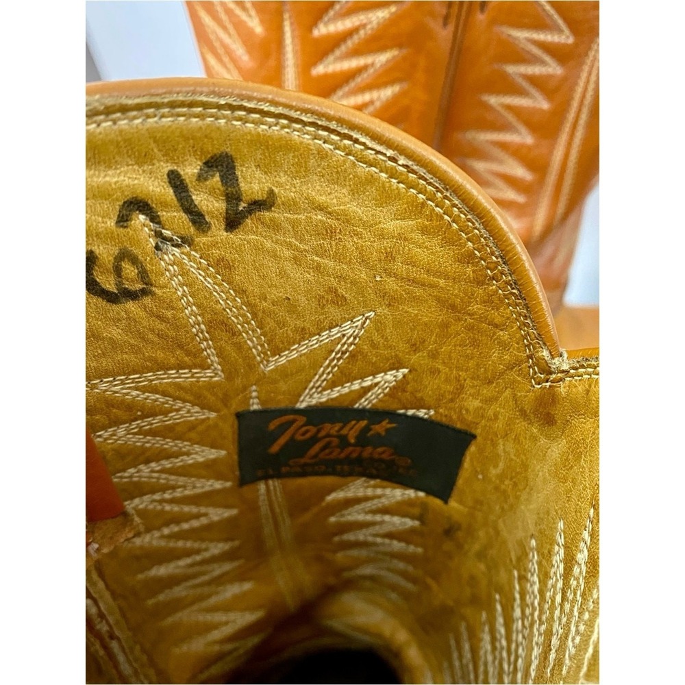 Tony Lama 80s Gold Label Vintage Brown Leather Western Cowboy Boots Men's 11D - Picture 6 of 13